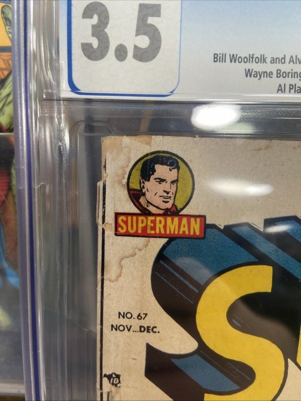 Superman # 67 CGC 3.5 VG- DC Comics 1950 Al Plastino cover art
