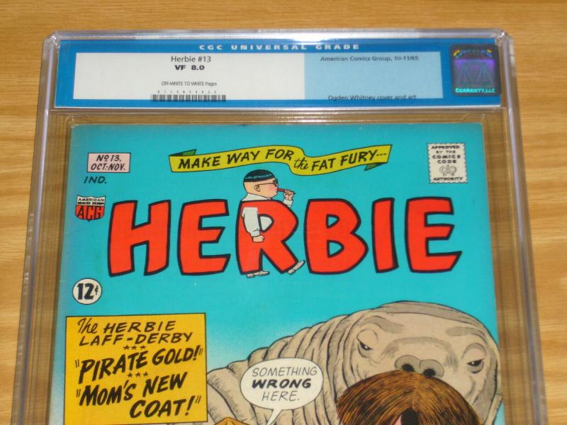 Herbie #13 CGC 8.0 ogden whitney - fat fury - silver age ACG 1965 mountie walrus 