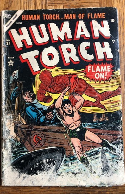 The Human Torch #37 (1954)complete w/2 repro cf,vampire alien  story