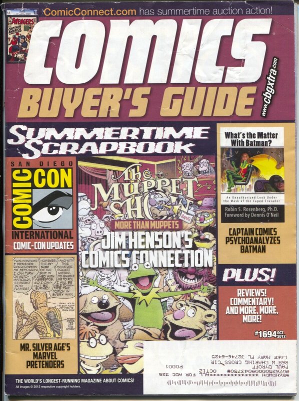 Comics Buyer's Guide #1694 2012-Krause-Batman-Muppets-Buy & sell ads-FN