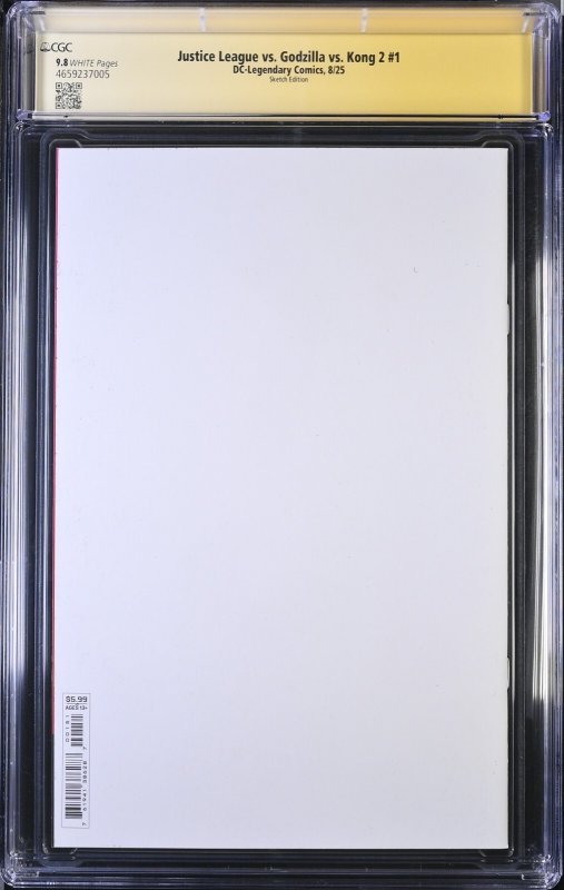 Justice League Vs Godzilla Vs Kong 2(2025)#1 (CGC 9.8) Signed & Sketch Tim Vigil