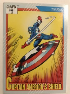 CAPTAIN AMERICA’s SHIELD #127: Marvel Universe 1991 Series 2 card; Impel, NM/M