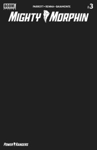 Mighty Morphin #3 Cvr C Black Blank Sketch (c: 1-0-0) Boom! Studios Comic Book