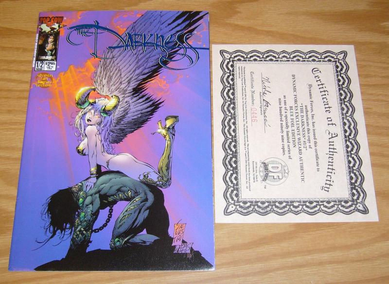 the Darkness #½ VF/NM dynamic forces wizard blue foil COA (#446 of 999) 1/2 half