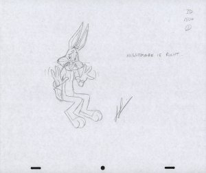 Bugs Bunny Animation Pencil Art - 3D-1800-1 - Nightmare Is Right...