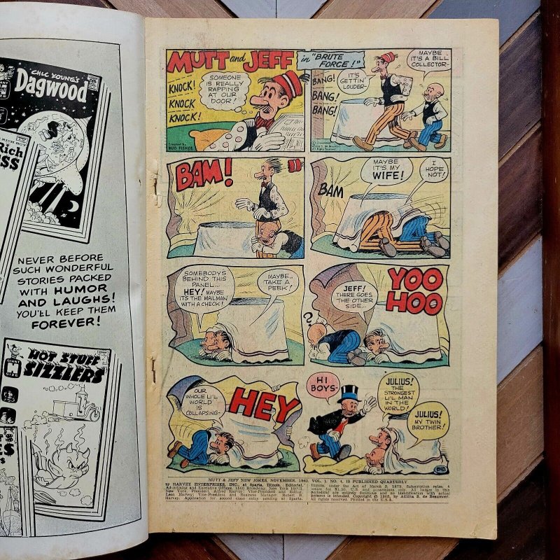 MUTT & JEFF: NEW JOKES #4 FN (Harvey 1965) Final Issue / Silver Age GIANT