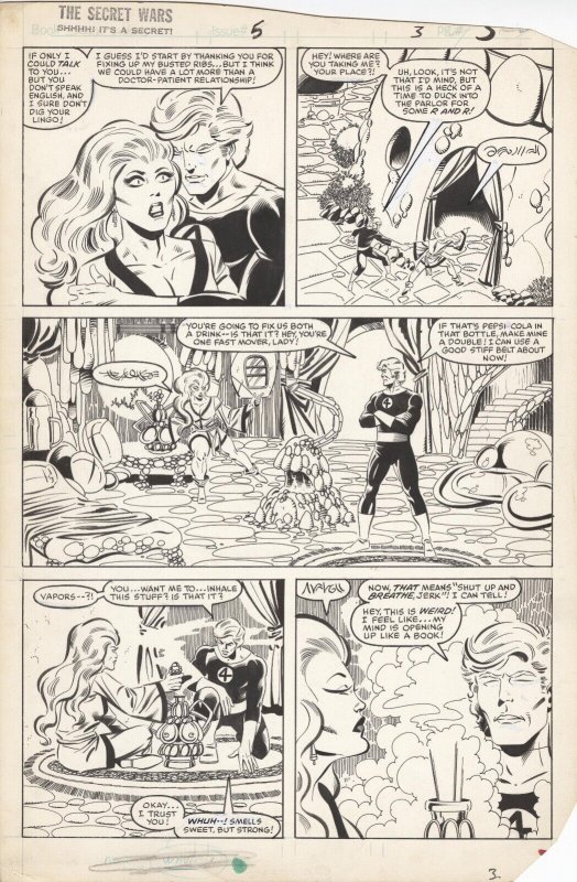 Marvel Super Heroes Secret Wars Original Art Page by Bob Layton