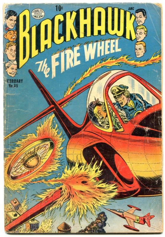 Blackhawk #85- The Fire Wheel- Golden Age- missing centerfold