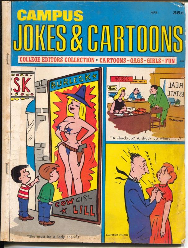 Campus Jokes & Cartoons 4/1967-Marvel-Mario Puzo-Bob Tupper-Bo Brown-G