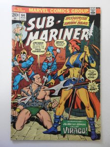 Sub-Mariner #64 (1973) VG Condition centerfold detached bottom staple