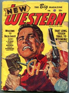 New Western Pulp February 1948- Branding cover- Back-Shoot City VG-