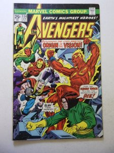 The Avengers #134 (1975) VG- Condition centerfold detached at 1 staple