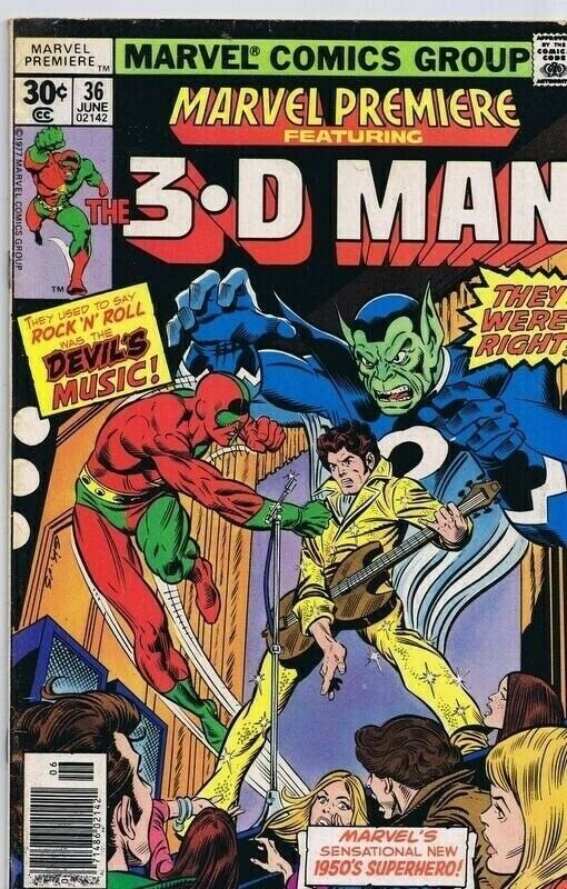 Marvel Premiere #36 ORIGINAL Vintage 1977 Marvel Comics 3-D Man 