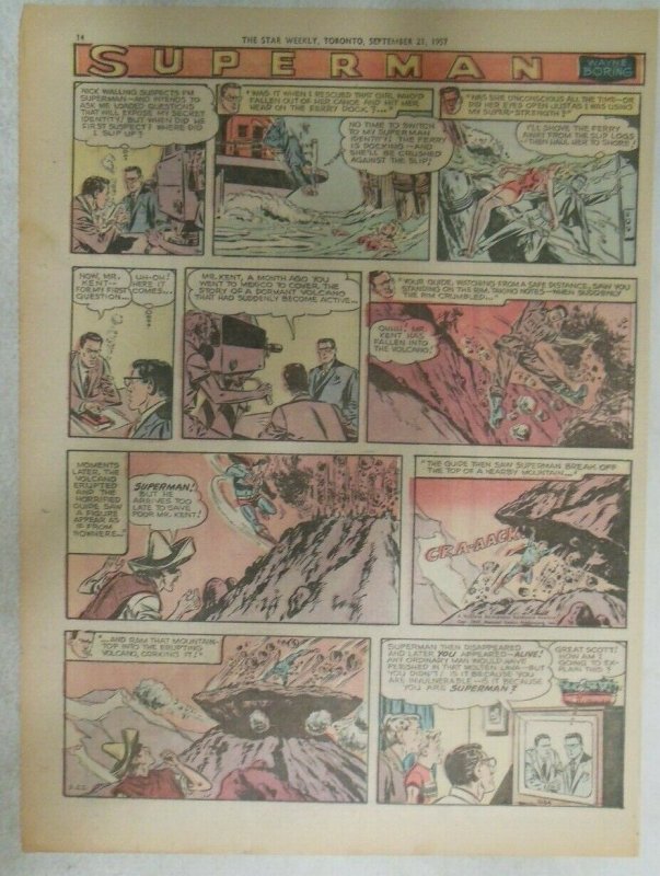 Superman Sunday Page #934 by Wayne Boring from 9/22/1957 Size ~11 x 15 inches