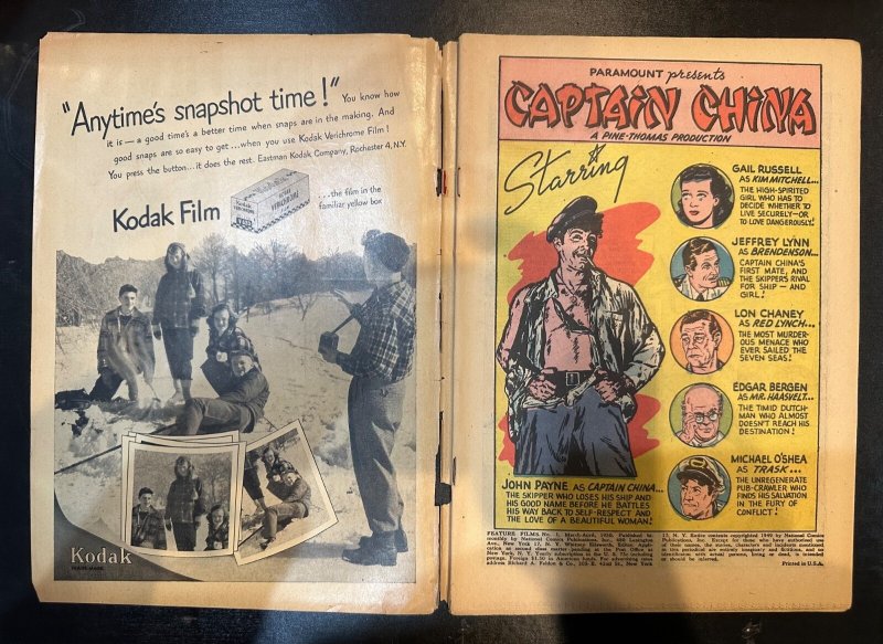 (1950) FEATURE FILMS CAPTAIN CHINA #1 Rare Golden Age! Lon Chaney! John Payne!