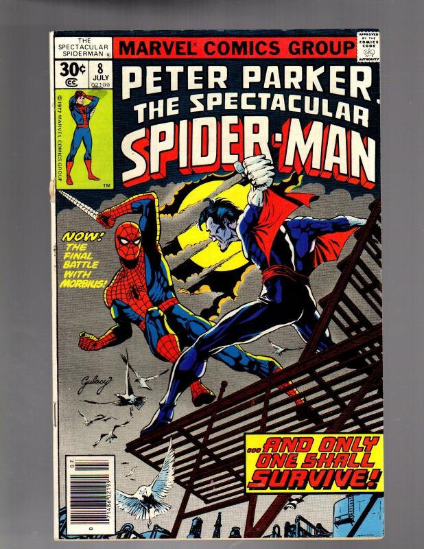 PETER PARKER 8 VERY GOOD-FINE  July 1977 (Loose Staole)