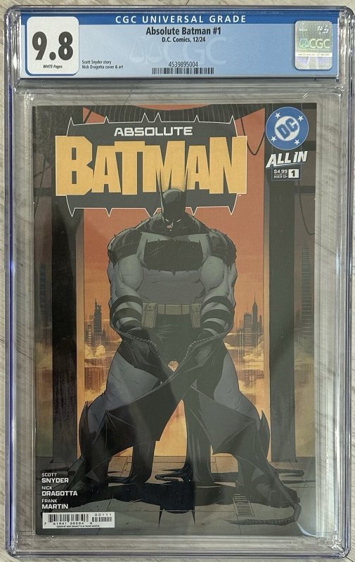 Absolute Batman #1 Scott Snyder/Nick Dragotta - -1st Cameo App Abs joker CGC 9.8