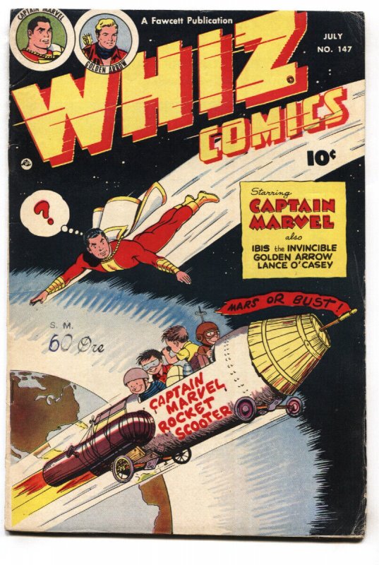 Whiz #147-1952- Captain Marvel rocket cover-Ibis-Golden Arrow-comic book