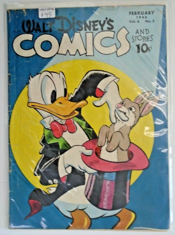 Walt Disney's Comics and Stories #61cvls, 65vg (2 books)