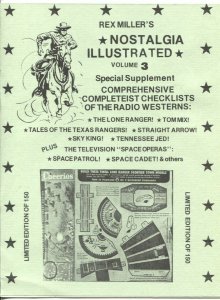 Rex Miller's Nostalgia Illustrated #3 1979-Checklist of Radio Western Premium...