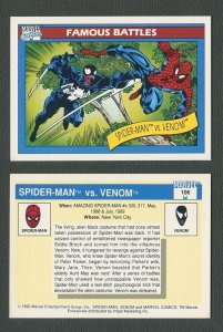 1990 Marvel Comics Card  #106 (Spider-Man vs Venom)  NM-MT