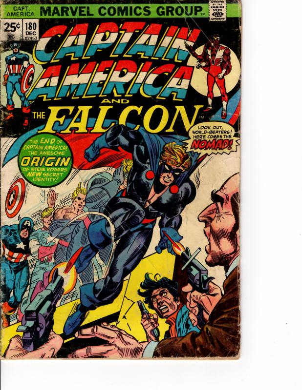 KEY ISSUE MARVEL Captain America (1968 Series) #180 DEC 1974 VG+