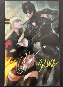 DEADPOOL BATMAN #1 1:100 ARTGERM VIRGIN 2X SIGNED GREG CAPULLO/ZEB WELLS COA NM