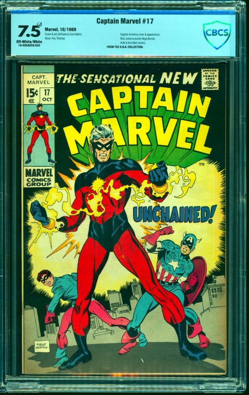 Captain Marvel 17 CBCS VF 7 5 Off White To White Comic Comic Books 