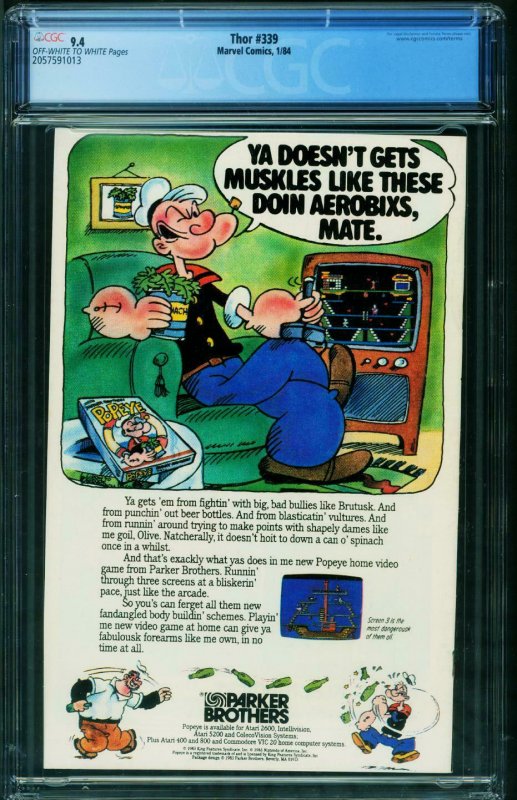 THOR #339-CGC 9.4 BETA RAY BILL-1st Stormbreaker 2057591013