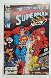 Adventures of Superman #463 (1989) DC   Superman and Flash Race!  NM