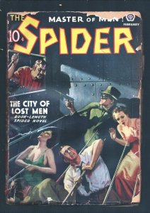 Spider 2/1938-Popular-City of Lost Men- John Howitt weird menace torture co...