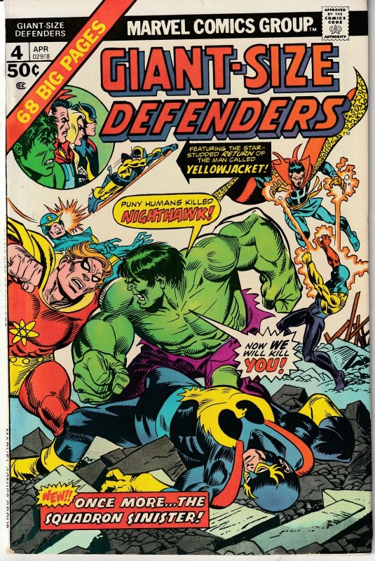 Giant Size Defenders # 4 Hulk,Dr. Strange,Namor,Valkyrie,Nighthawk !