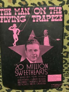 Man on the Flying Trapeze Sheet Music 1934 & a Page of Frank Leslie's Lady's Mag