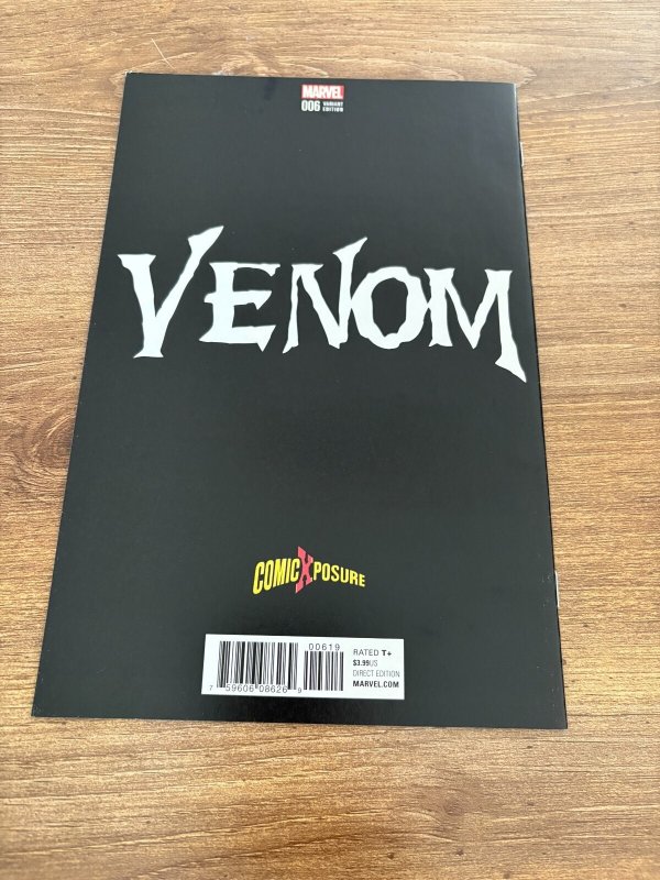 Venom # 6 NM 1st Print Variant Cover Marvel Comic Book Comic Xposure 18 J295