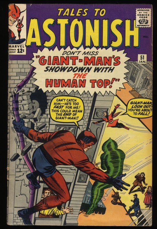 Tales To Astonish #51 FN+ 6.5 Jack Kirby Art! 2nd Appearance Human Top!