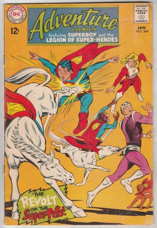 Adventure Comics #364 (Jan-68) FN+ Mid-High-Grade Legion of Super-Heroes, Sup...
