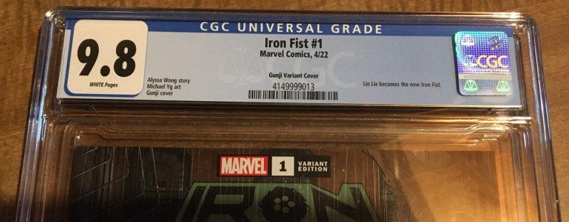 1ST LIN LIE as Iron Fist #1 1:50 Gunji Variant CGC 9.8 NM+/M Min Lie