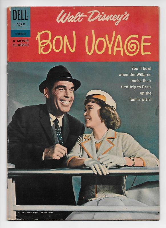 Walt Disney's Bon Voyage #01-068-212 Silver Age Movie Classic (Dell, 1962) VG/FN