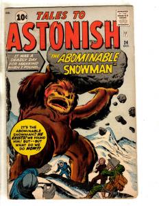 Tales To Astonish # 24 FN- Atlas Pre Marvel Silver Age Comic Book Snowman JL18