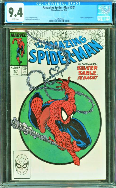 Amazing Spider-Man #301 CGC Graded 9.4 Silver Sable Appearance