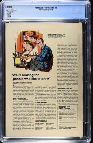 Fantastic Four Annual #6 1968 Marvel Comics CGC 6.5 1st Annihilus White Pages