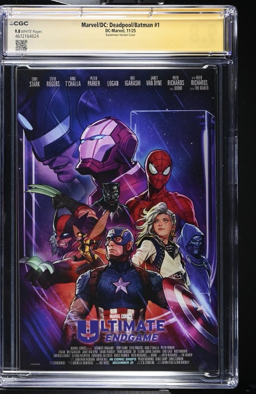 DEADPOOL BATMAN #1 RUSS DAUTERMAN/GREG CAPULLO/ZEB WELLS 3X SIGNED CGC SS 9.8 NM