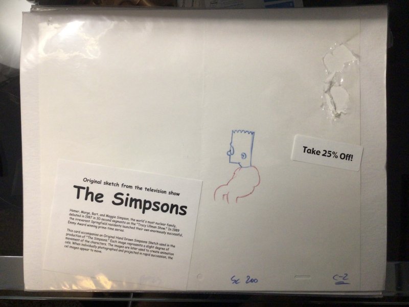 Simpsons Original Episode Scene Art/Sketch, 4 different, collectable