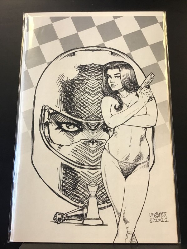 GUN HONEY BLOOD FOR BLOOD 1 1:5 INCENTIVE VARIANT SKETCH B&W JOE MICHAEL LINSNER