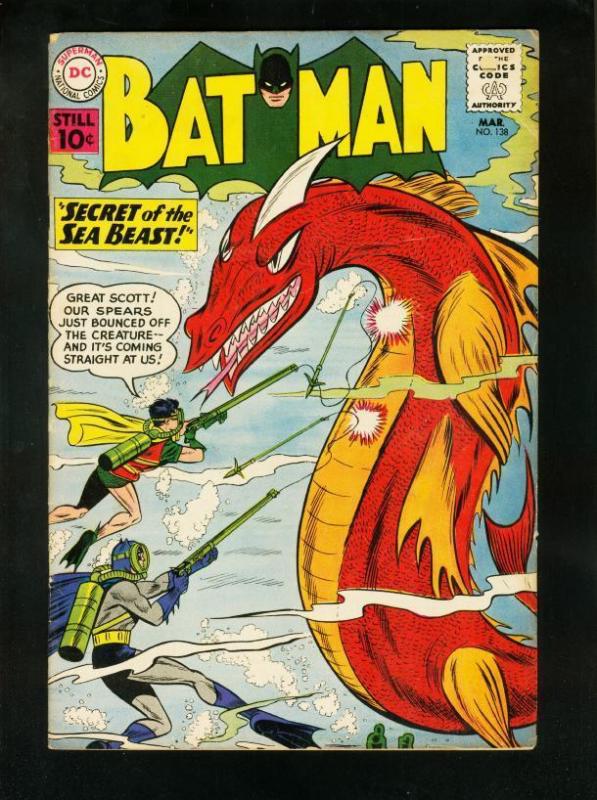 BATMAN #138 1961-ROBIN-SECRETS OF THE SEA BEAST-DC COMICS-very good VG