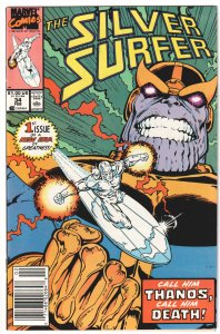 Silver Surfer #34 (1990) Starlin and Lim begin, Thanos story, NEWSSTAND EDITION!