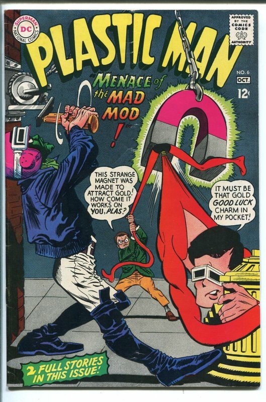 PLASTIC MAN #6 1967-DC COMICS-BIZARRE COVER-vg/fn