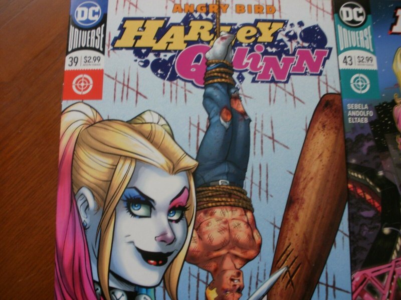 2 DC Comics HARLEY QUINN Comic Book: #39 (Angry Bird) & #43 (Targeted For Death)