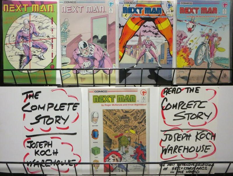 NEXT MAN (1985 C) 1-5 COMICO GOES KIRBY STYLETHE SET!