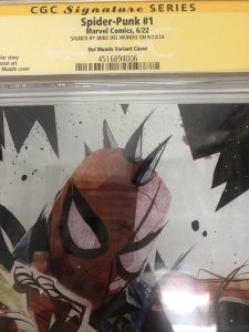 Spider-Punk (2022) # 1 (CGC 9.8 SS) Signed Mike Del Mundo • Marvel • Census = 9